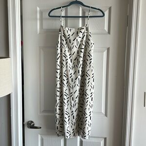 Black and White Patterned Midi Dress